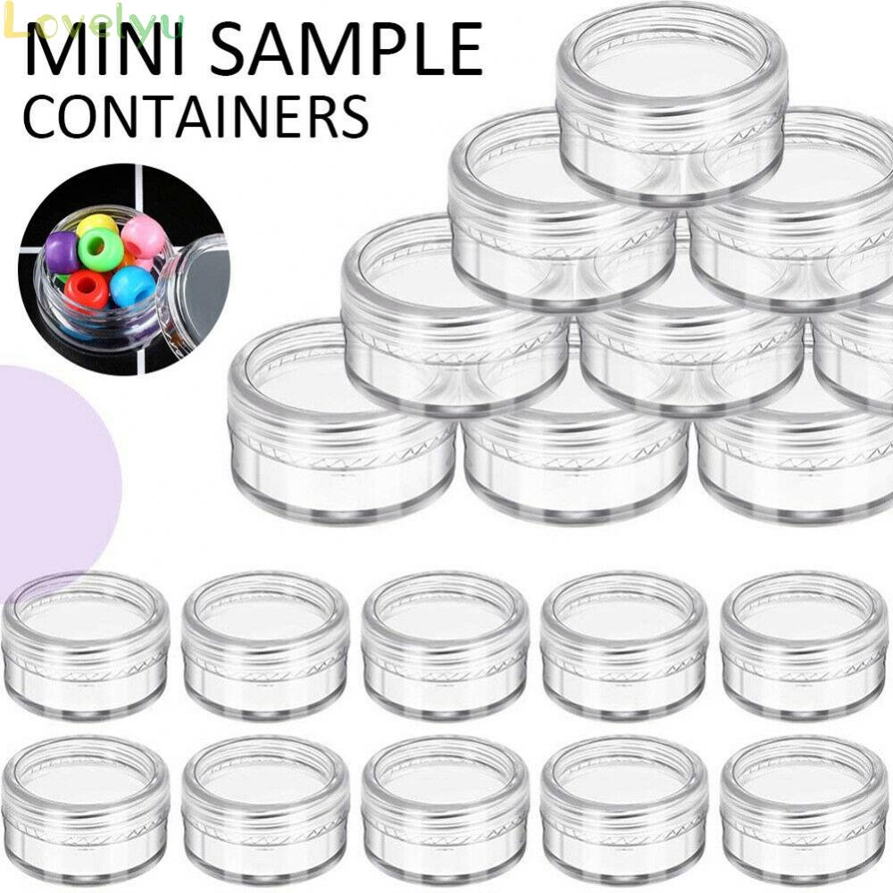 READY 3g 50/100 Pcs Clear Cosmetics Sample Containers Plastic Pot With ...