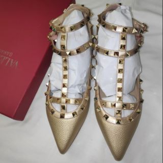 รองเท้า valentino flat gold สีทอง size 40