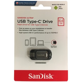 แฟลชไดร์ฟ FD Sandisk Ultra 64Gb USB3.1 Type-C (SDCZ450-064G-G46)