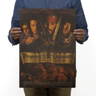 โปสเตอร์กระดาษคราฟท์ Pirates Of The Caribbean I/ Nostalgic 51X36ซม. สไตล์ย้อนยุค