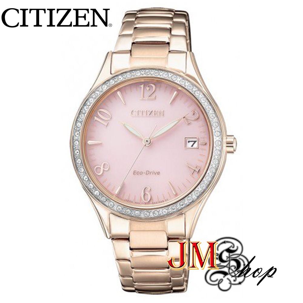 CITIZEN Eco-Drive นาฬิกาข้อมือผู้หญิง สายสแตนเลส รุ่น EO1183-84X ( Rose Gold )