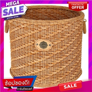 ตะกร้ากลมมีหู MONARCH 37x37x31 ซม. สีน้ำตาล ตะกร้าผ้า BASKET MONARCH NATURE 37X37X31CM อุปกรณ์จัดเก็บเสื้อผ้า