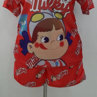 เซทเสื้อยืด &amp; กางเกงขาสั้นพิมพ์ลายทั้งตัวลาย milky