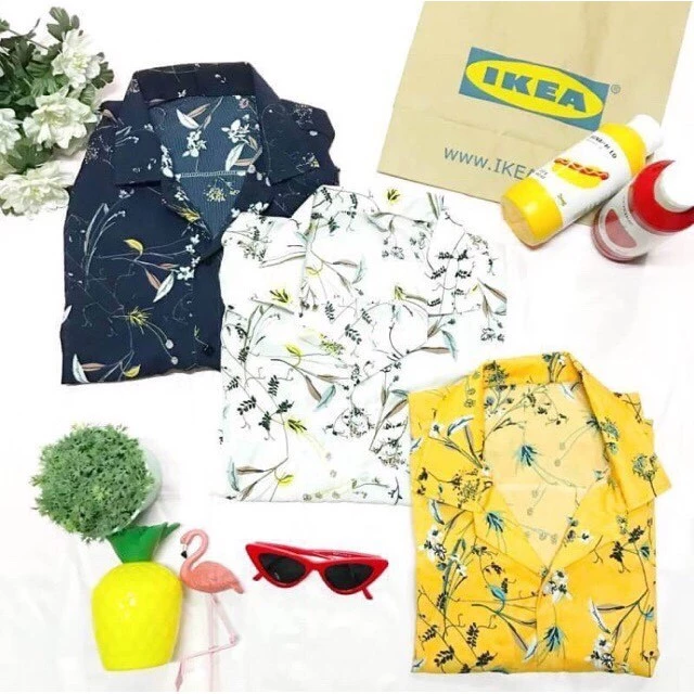 เสื้อเชิ้ตฮาวายแขนสั้น ผ้าชีฟองเกาหลี ลายดอก อก 40 นิ้ว ยาว 25 นิ้ว thumbnail 7