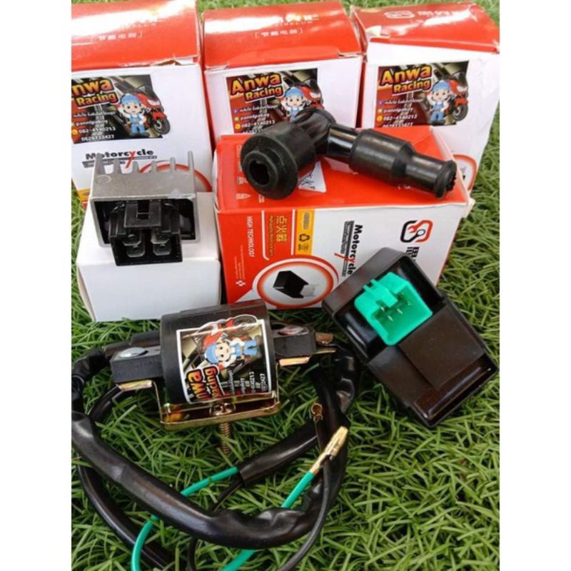 คอยล์หัวเทียน+ปลั๊กหัวเทียน+กล่องไฟเวฟ100+แผ่นชาร์จเวฟ100คอยล์ใต้ถัง คอยจุดระเบิด Honda,Dream - รูปที่ 2