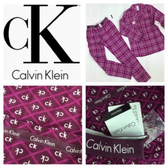 ชุดนอน Calvin Klein CK เสื้อกระดุมหน้า กางเกงขายาว พร้อมป้าย