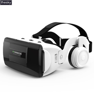 Vr SHINECON G06EB แว่นตาวิดีโอเสมือนจริง 3D สําหรับสมาร์ทโฟน 4.7 นิ้ว - 6.1 นิ้ว พร้อมชุดหูฟัง HiFi