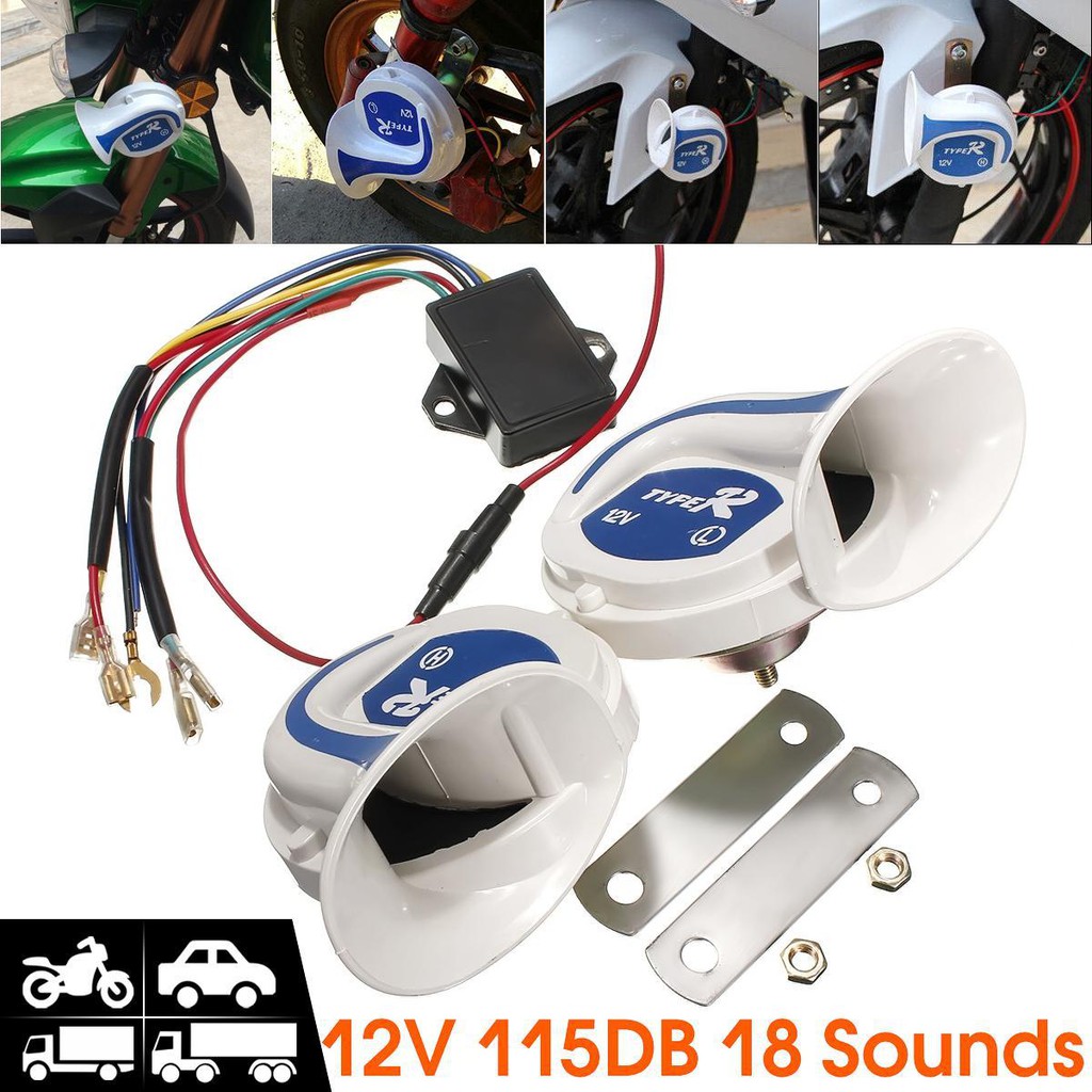 แตรหอยโคร่ง 18เสียงยี่ห้อTYFER-HORN 1คู่ 12v สำหรับรถยนต์ มีหลายเสียงเวลากดไปเรื่อยๆ เสียงดังสนั่น
