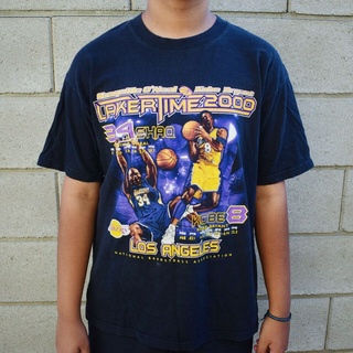 เสื้อยืดคอกลม แขนสั้น ผ้าฝ้าย ทรงหลวม ลาย Lakerss Kobe Bryant Shaq สไตล์วินเทจ สําหรับผู้ชายสามารถปรับแต่งได้