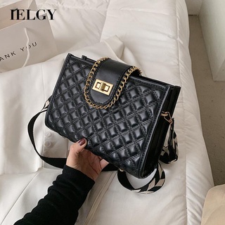 IELGY womens rhombus embroidery fashion messenger shoulder bag