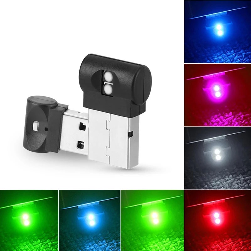 7 Colors Mini USB Light LED Modeling Car Ambient Light / Neon Interior Light Car Atmosphere Lamp for Holiday Party Karaoke  Decorative