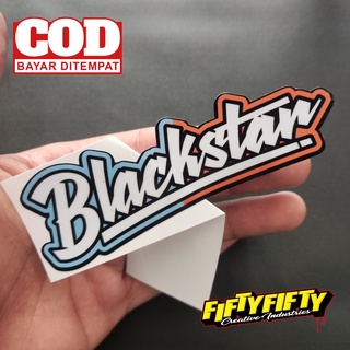 สติกเกอร์เคลือบเงา กันน้ํา พิมพ์ลาย BRAND DISTRO BLACKSTAR สําหรับติดตกแต่งหมวกกันน็อค รถจักรยานยนต์ รถยนต์