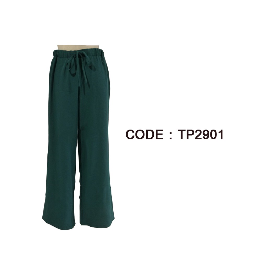 VILA.OFFICIAL - ส่งฟรีเคอรี่ กางเกงผ้าขายาว สีเขียว ส่งฟรี