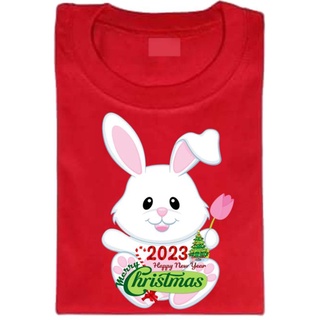 เสื้อยืดMerry Christmas and Happy New Year 2023 Cotton For adult and Kids 80