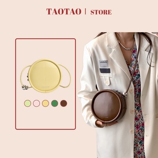 สินค้ามาใหม่ กระเป๋าทรงกลมหนัง กระเป๋าสะพายข้างผู้หญิงแฟชั่น