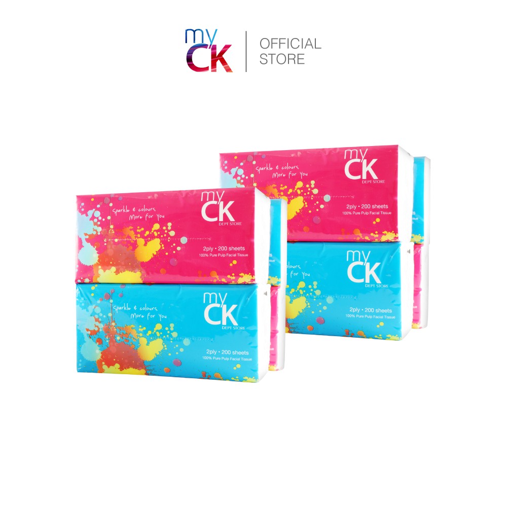 (มัด 2 ชิ้น) myCK Soft Pack Tissue Pure Pulp 2Ply 4x200s (รวม 8 pks)