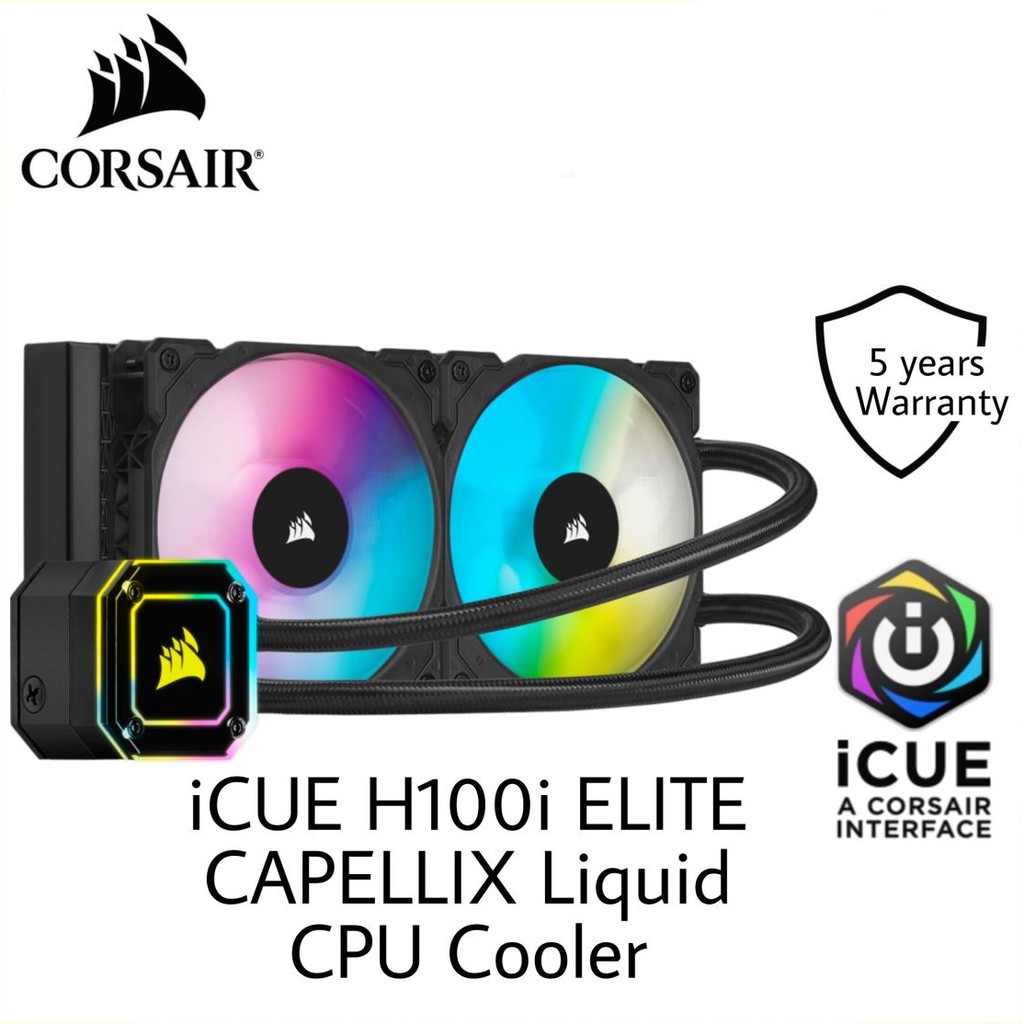 CPU LIQUID COOLER CORSAIR iCUE H100i ELITE CAPELLIX (CW-9060046-WW ...