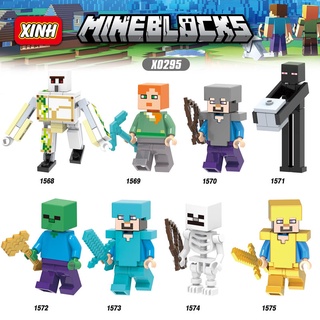 Minecraft Steve Enderman บล็อคตัวต่อToys ขนาดเล็ก ของขวัญสําหรับเด็ก X0295