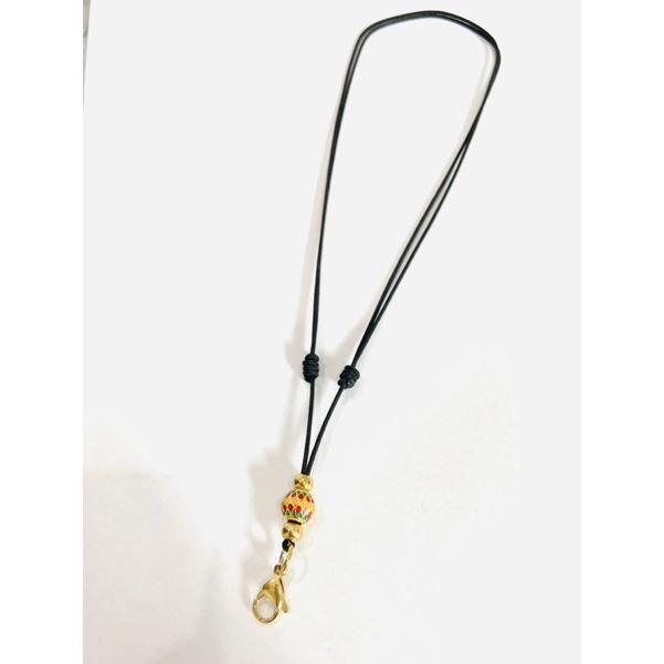 necklace สร้อยพระ สร้อยคอห้อยพระ เชือกร่มนอกขนาด1.2มิลปรับสั้นยาวได้16-30นิ้ว ก้ามปูทองเลเซอร์