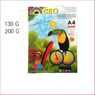 CEO กระดาษโฟโต้ GLOSSY INKJET PHOTO PAPER ขนาด A4 130G / 200G จำนวน 100 แผ่น (1กล่อง)