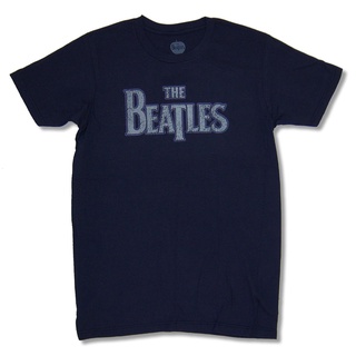 เสื้ เสื้อยืด ผ้าฝ้ายแท้ พิมพ์ลาย Beatles แนวตลก สีม่วง สีน้ําเงินเข้ม สําหรับผู้ชาย ผู้ใหญ่S-5XL