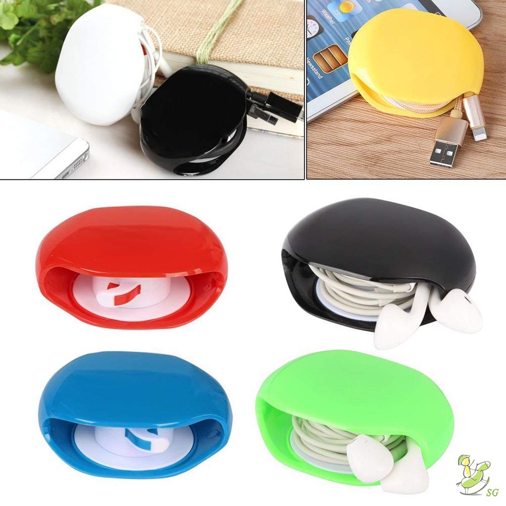 SG Portable Earbuds Cable Wrap Case Silicone Earphone Wire Organizer