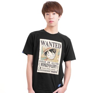 Dextreme เสื้อยืดวันพีซ (DOP-788) ลาย WANTED ลูฟี่ LUFFY  มี สีกรม และ สีดำ