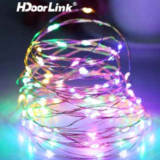 Hdoorlink สายไฟหิ่งห้อย LED ลวดทองแดง สําหรับตกแต่งห้องนอน บ้าน งานแต่งงาน เทศกาลปีใหม่