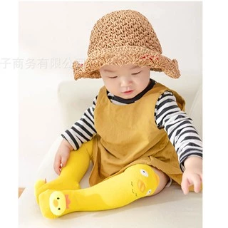 ถุงเท้าเด็ก (SK35) - ข้อยาว 10 สี ตุ๊กตานูน มีกันลื่น