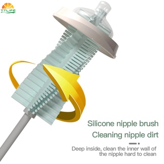 【TTLIFE】Long handle silicone glass cleaning brush cup cleaning brush 360 degree rotating bottle brush household kitchen cleaning tool