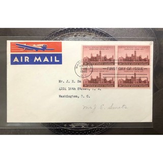 ซองวันแรกติดแสตมป์ AIR MAIL ปี1946