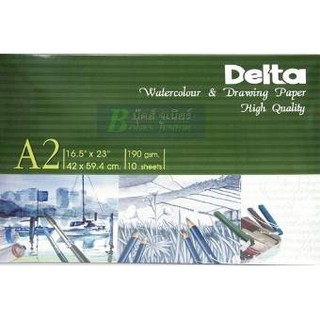 Delta เดลต้า กระดาษร้อยปอนด์ A2   สีเขียว 200แกรม (เล่ม10แผ่น)