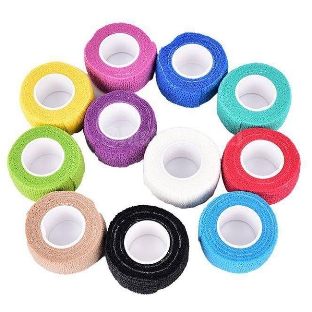 เทปผ้า เทปพันเครื่องสัก เทปกันลื่น ขนาด 1" และ 2" คละสี อุปกรณ์สักคิ้ว
