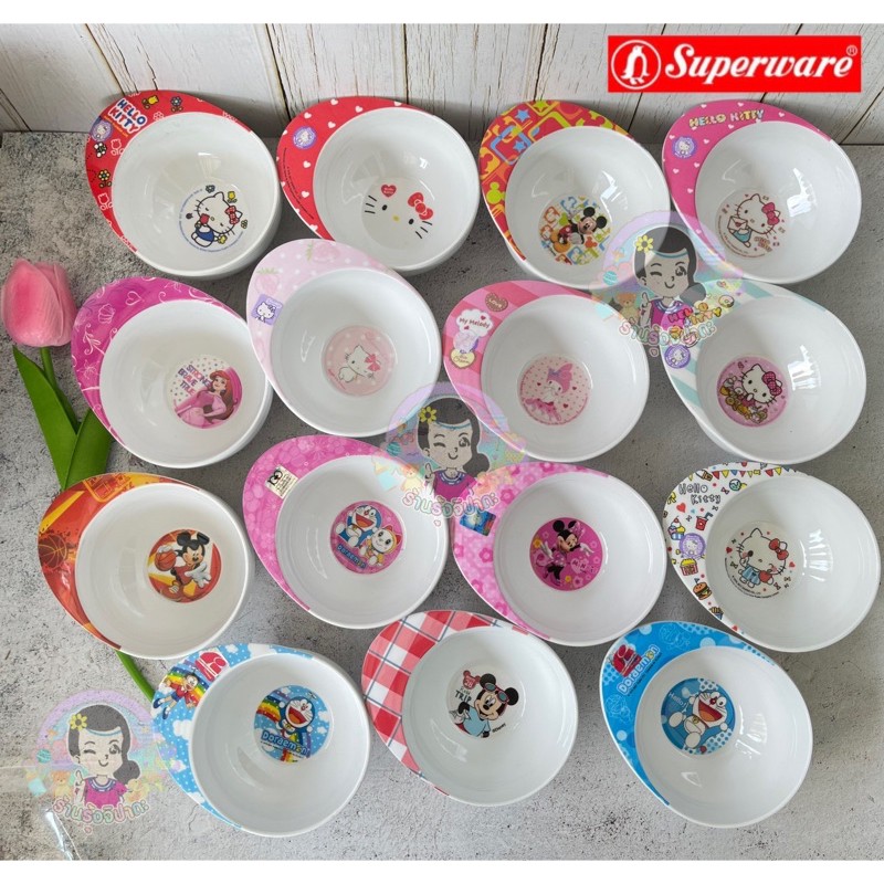 ถ้วยซุปเด็ก ชามหมวก 3.5 นิ้ว ซุปเปอร์แวร์ ลายคิตตี้ ชามหมวก ลายเยอะมาก #ร้านรุ้งจิปาถะ