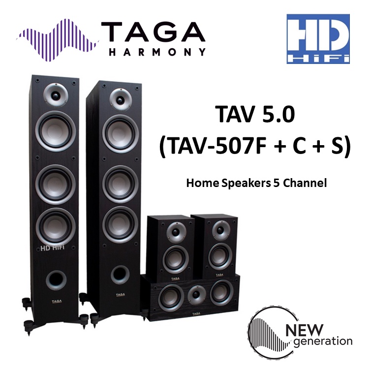 Taga Harmony TAV5.0 (TAV-507F + C + S) Speaker Set 5.0 Channel