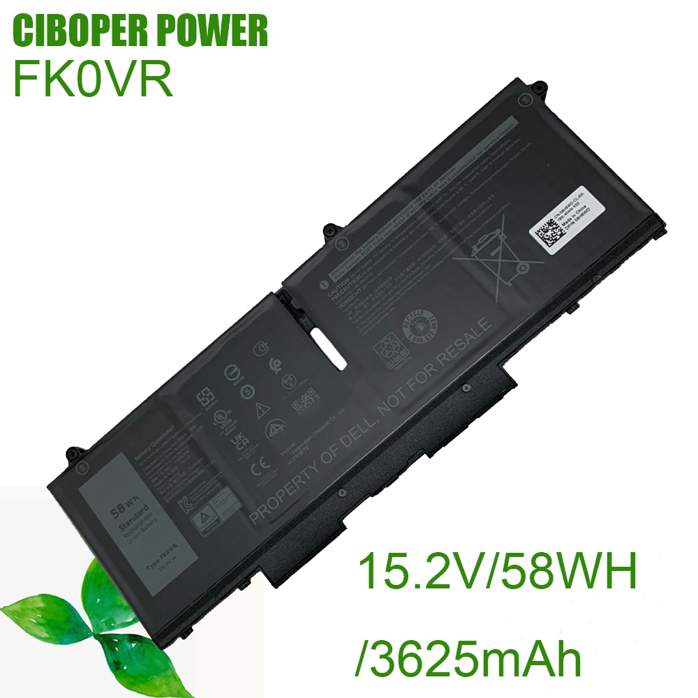 CP Genuine Laptop Battery Of FK0VR 8P81K 15.2V/58WH/3625mAh For Replacment