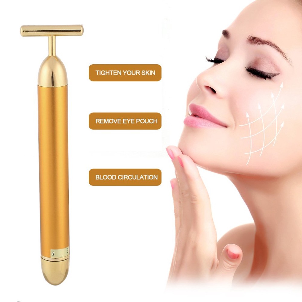 Pro Slimming Face 24k Gold Lift Bar Vibration Facial Beauty Care Facial Beauty