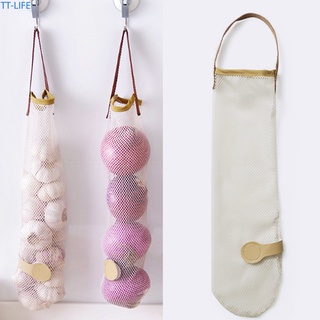 【TTLIFE】Kitchen Fruits Vegetables Storage Hanging Bag Reusable Grocery Produce Bags Mesh Ecology Shopping Tote Bag Onion Organization