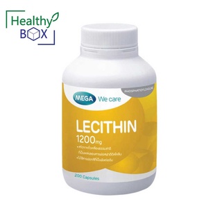 MEGA Lecithin 1200 mg 200เม็ด. เมก้า วีแคร์ เลซิติน เสริมความจำและบำรุงตับ (v)