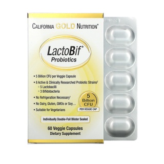 California Gold Nutrition LactoBif Probiotics 5 Billion CFU 60 Veggie Capsules