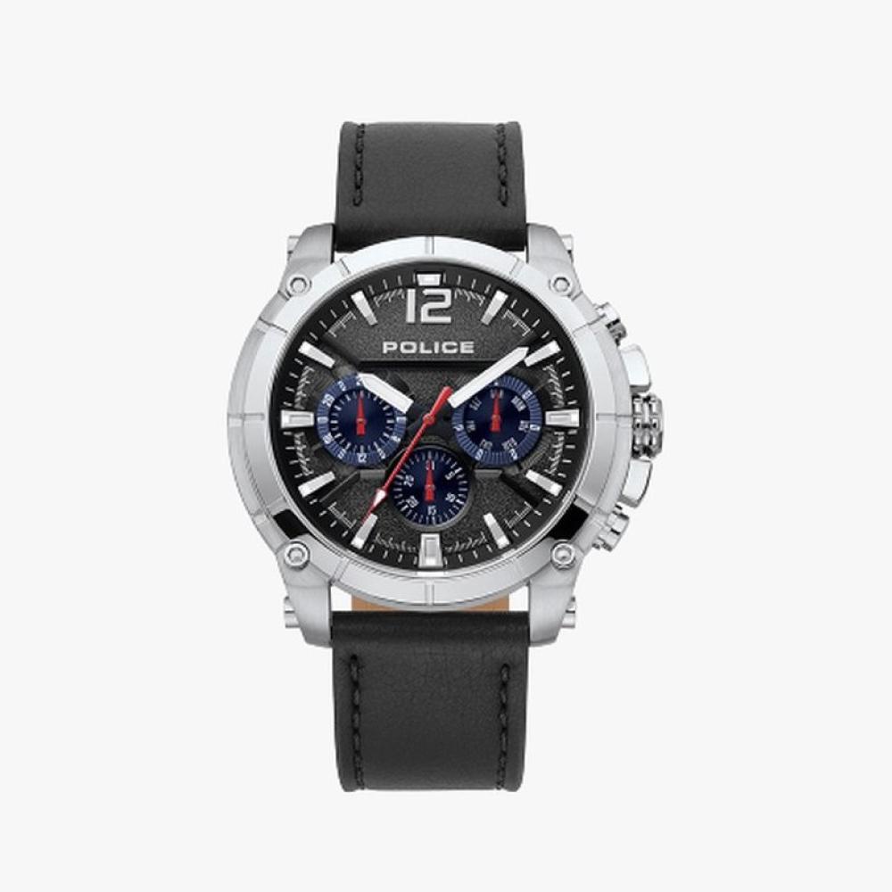 (ของแท้ประกันช้อป) POLICE นาฬิกาข้อมือ WEISEN สายหนังสีดำ รุ่น PL-15724JS/02 นาฬิกาข้อมือผู้ชาย
