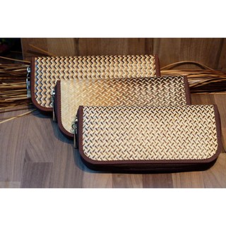 Bamboo Wallet code : BP004 กระเป๋าสตางค์ ไม้ไผ่ แบบซิป