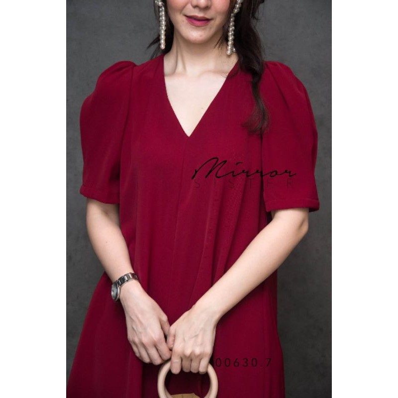 🏷️Mirrorsister #00630.7 เดรสสั้นทรงเบสิค เดรสแขนสั้น สีสดใส ชุดทำงาน ไปเที่ยว - รูปที่ 2