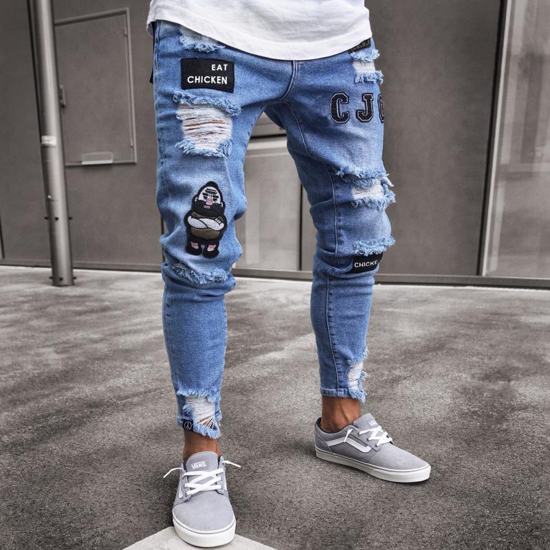 Men Jeans 2021 New Style Casual Fashion Skinny Ripped Jeans