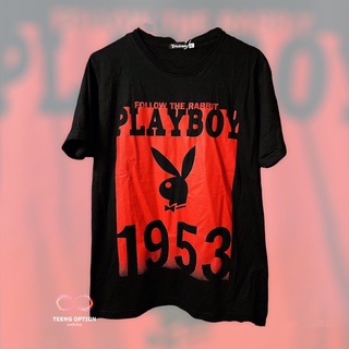 เสื้อยืดโอเวอร์ไซส์เสื้อPlayboy สกรีนหน้าแดง เต็มหน้า ลายสุดเท่ พร้อมส่ง ชาย-หญิงS-3XL