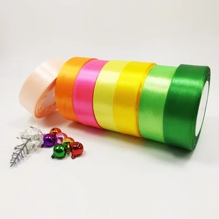 ถูกที่สุด ริบบิ้น ริบบิ้นผ้า 1 นิ้ว หรือ 2.5 cm ยาว 25 หลา พร้อมส่งในไทย