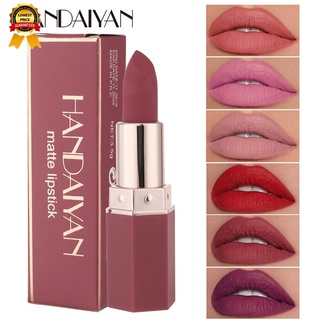 Handaiyan ลิปสติก เนื้อแมตต์ กํามะหยี่ ติดทนนาน 6 สี สําหรับผู้หญิง [พร้อมส่ง]