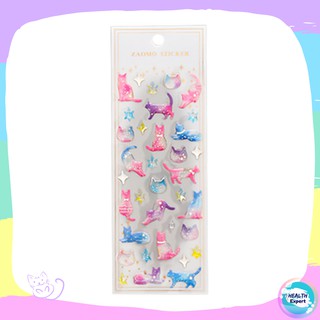 สติ๊กเกอร์การ์ตูน DIY " น้องแมว : แบบนูนใส" ใช้ตกแต่งไดอารี่