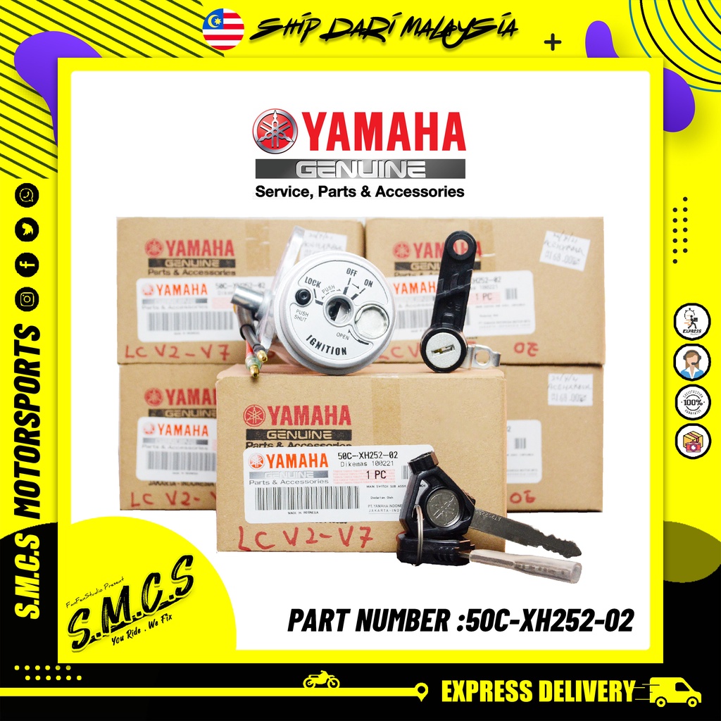 YAMAHA LC135/LC5S V2 V3 V4 V5 V6 V7 สวิตช์หลัก/KUNCI ชุด DEPAN IGNITION HLY 50C-XH252-02