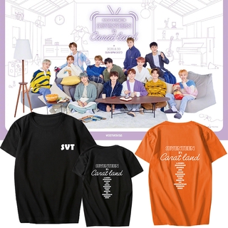 เสื้อยืดพิมพ์ลาย Kpop Seventeen In Carat Land แฟชั่นฤดูร้อนสําหรับผู้หญิงและผู้ชายS-5XL